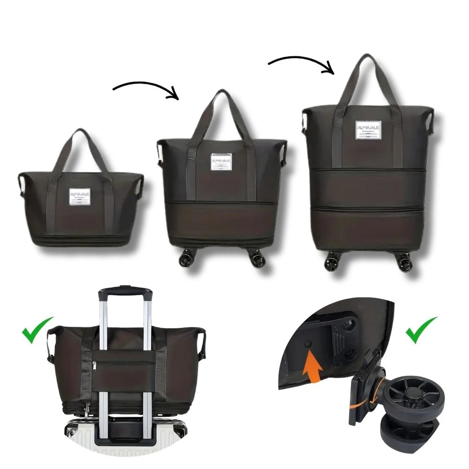 Bolso Expandible con Ruedas Desmontables - Image 7