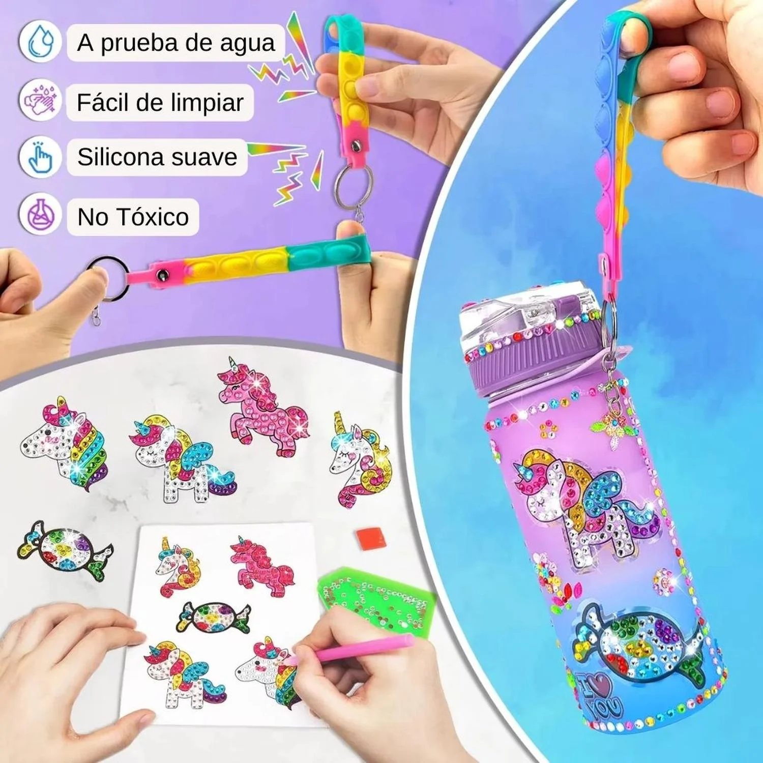 Botella de Agua Diamond Painting - Unicornio - Image 4