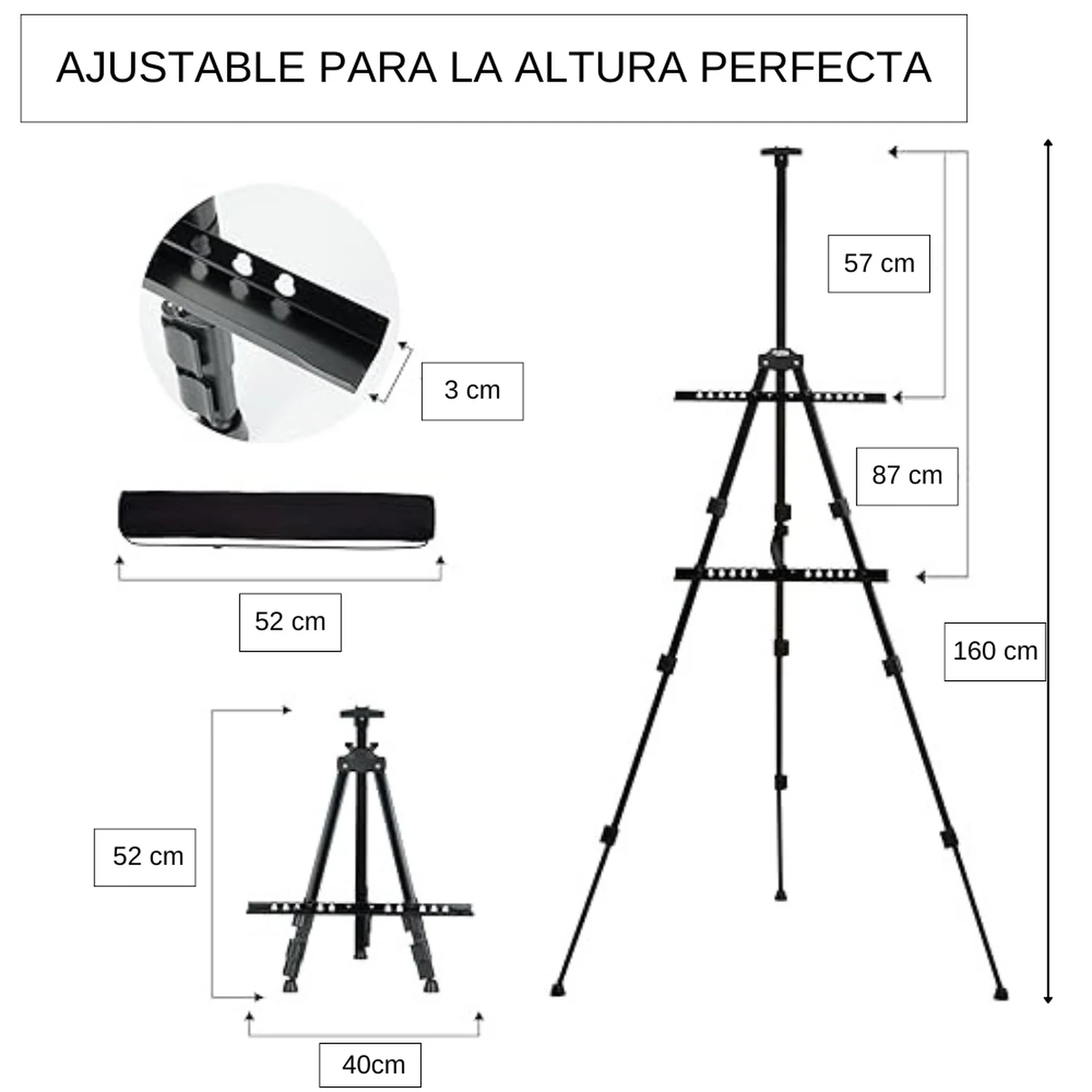 Caballete Atril Plegable de Metal con bolso - Image 4
