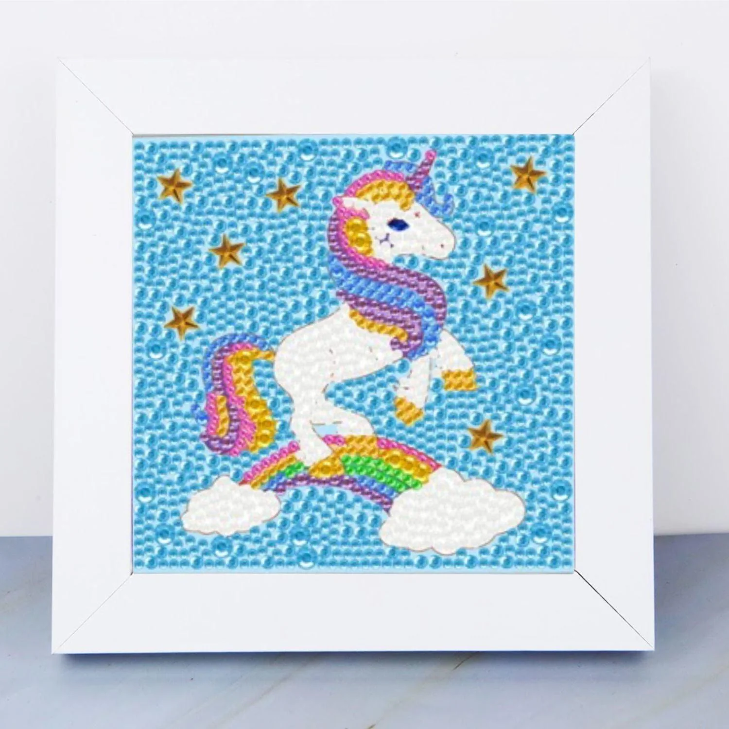 Diamond painting niños 5d - con marco - 15x15 cm