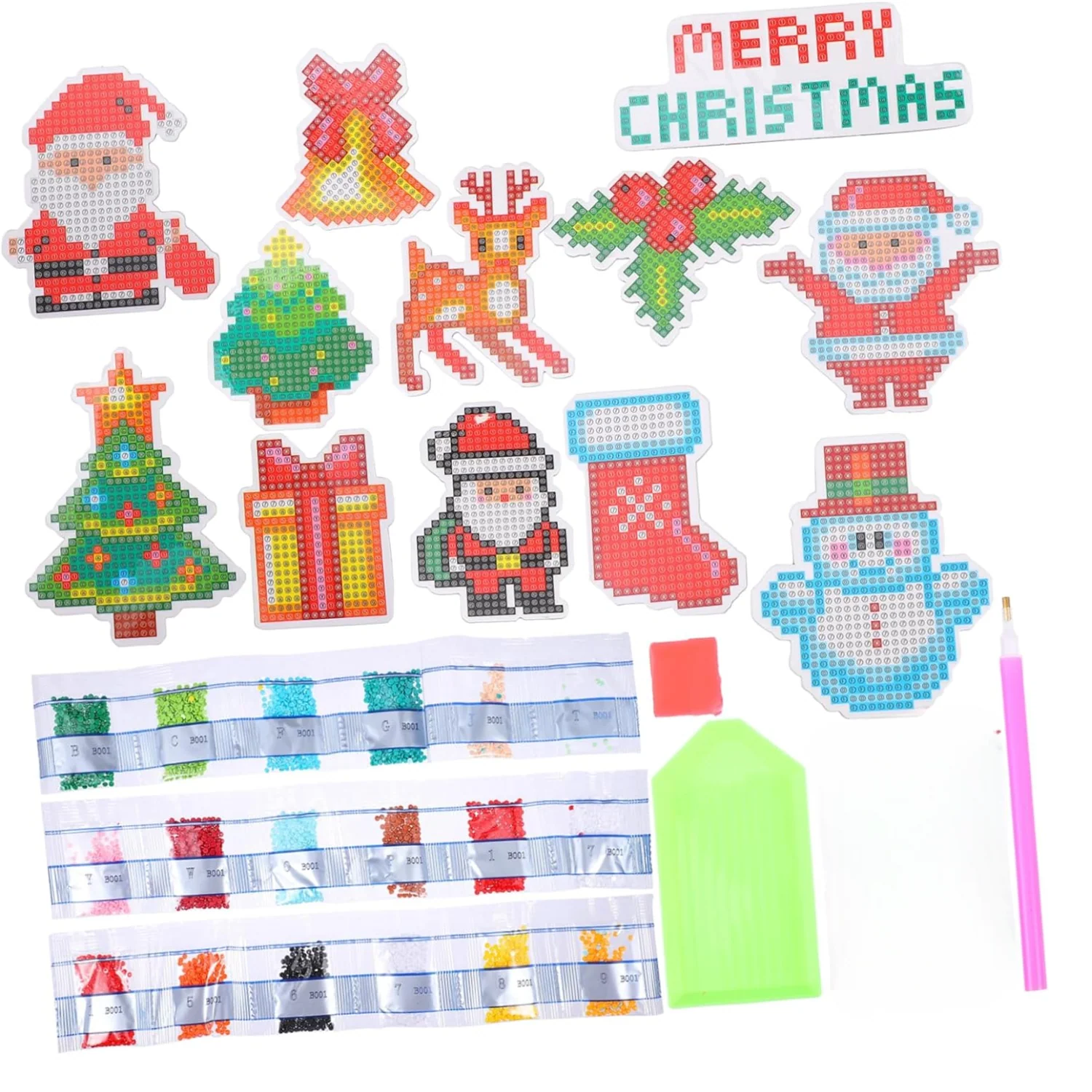 Imán de pintura con diamantes Navidad