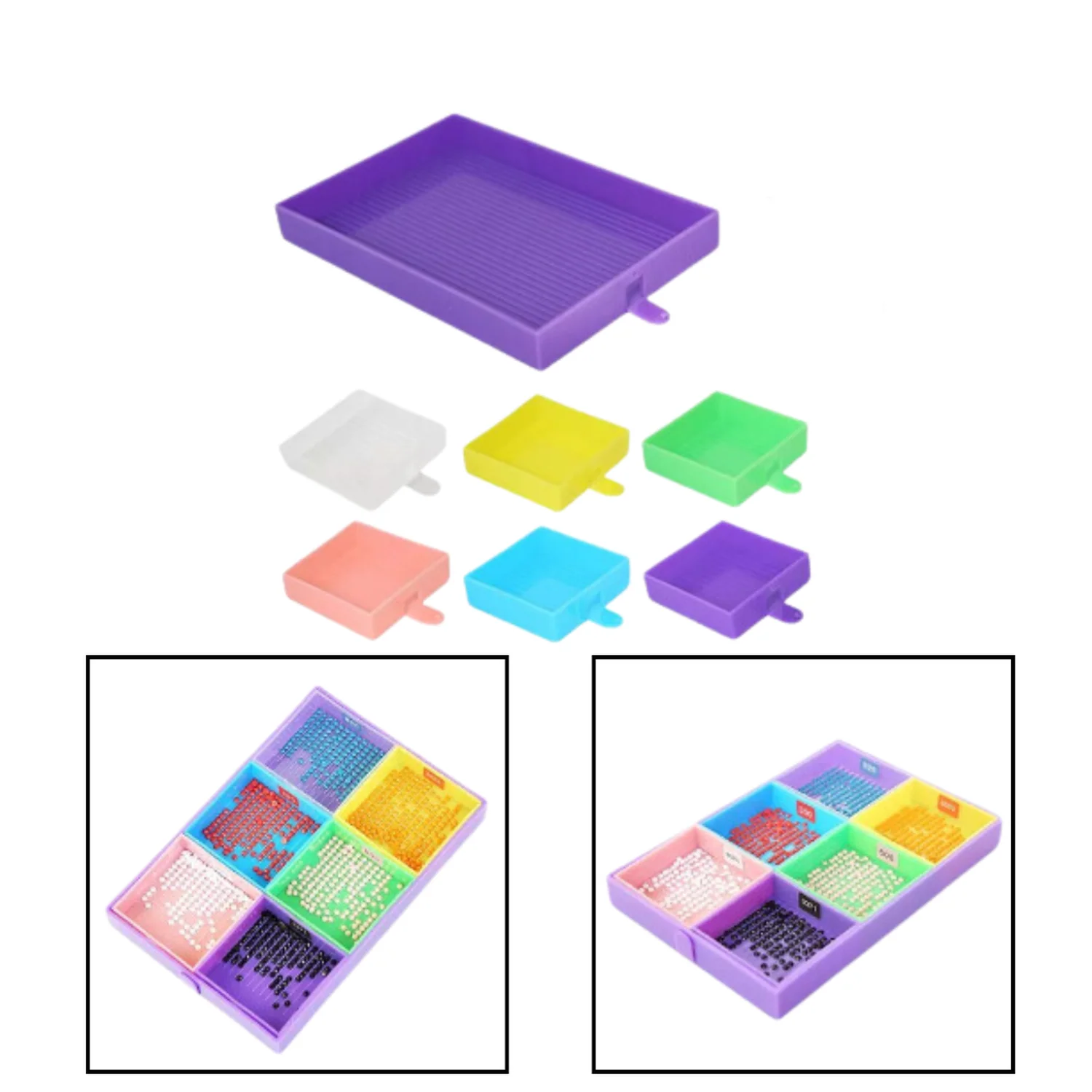 Kit 7 bandejas cuadradas para Diamond painting - Image 3