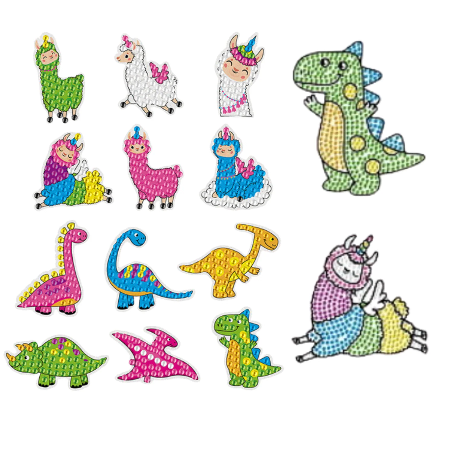 Kit Sticker pintura diamantes - Dino II