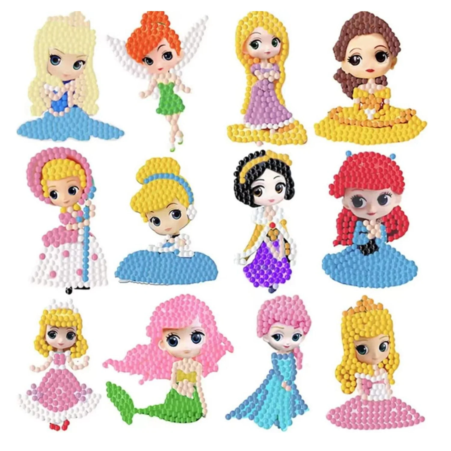 Kit Stickers pintura con diamantes -Princesas kit grande - Image 2