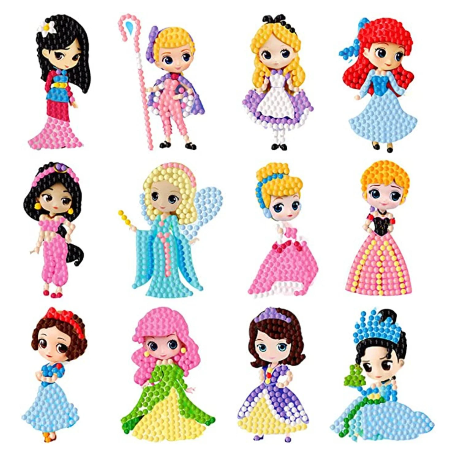 Kit Stickers pintura con diamantes -Princesas kit grande - Image 3