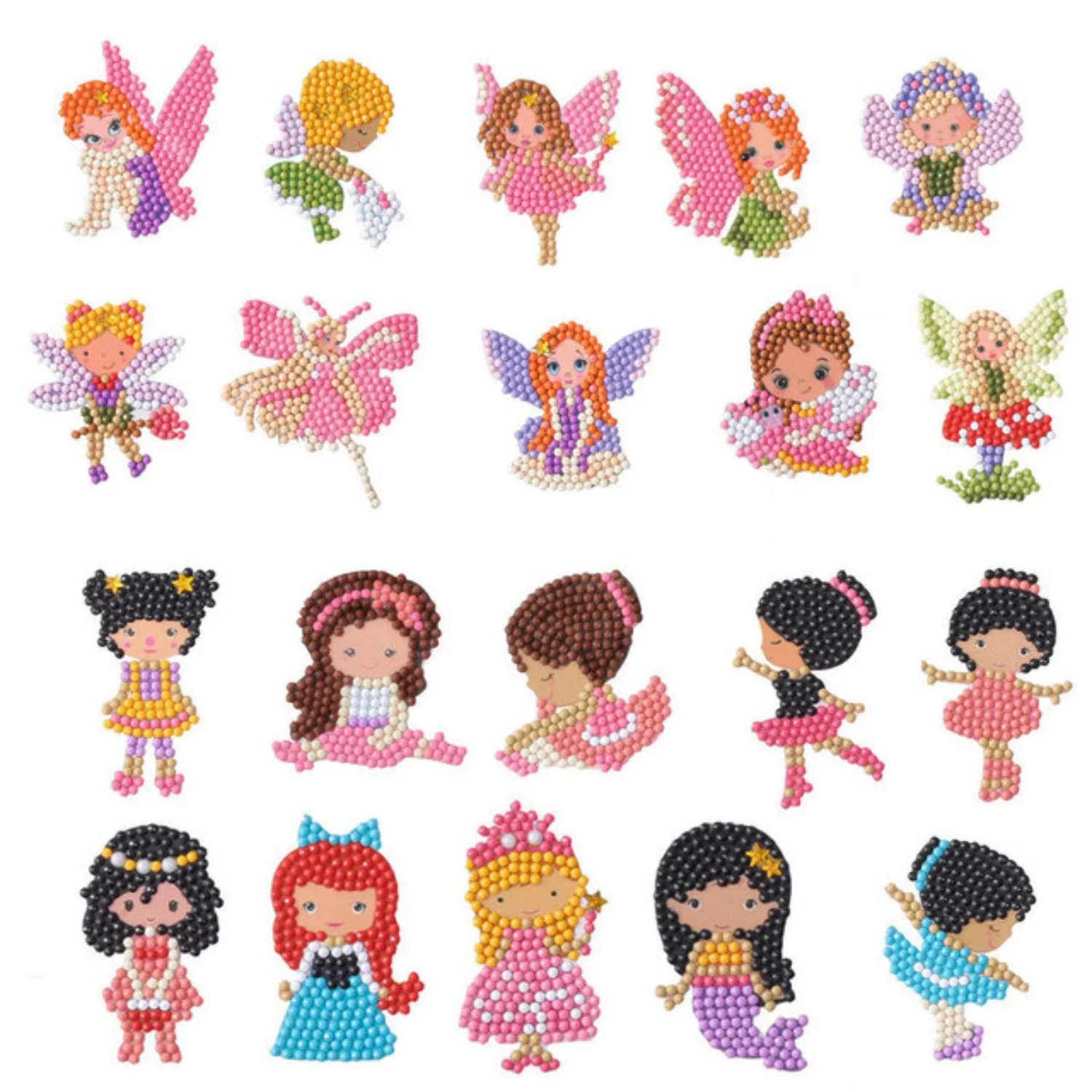 Kit Sticker pintura diamantes - Princesas y alas