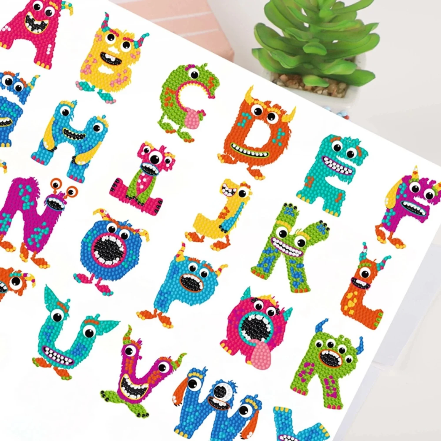 Kit Stickers pintura con diamantes - Abecedario - Image 2