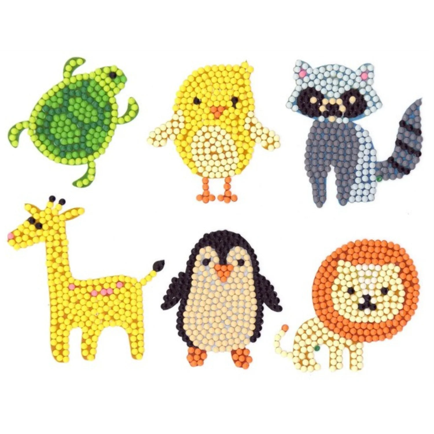 Kit Stickers pintura con diamantes - Animales IV