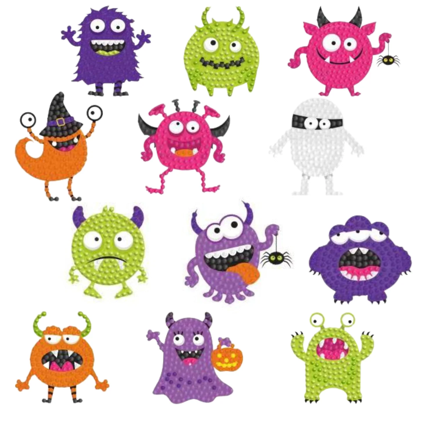 Kit Stickers pintura con diamantes - Mounstricos