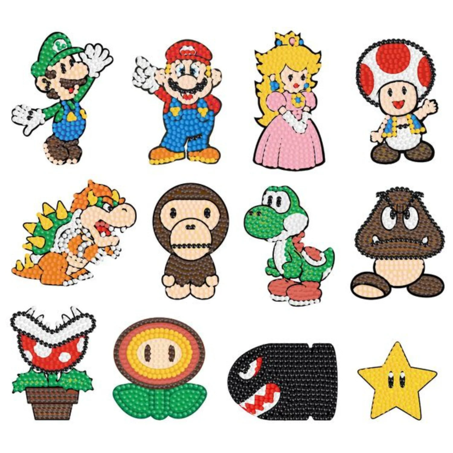 Kit Stickers pintura con diamantes - Mundo Hongos