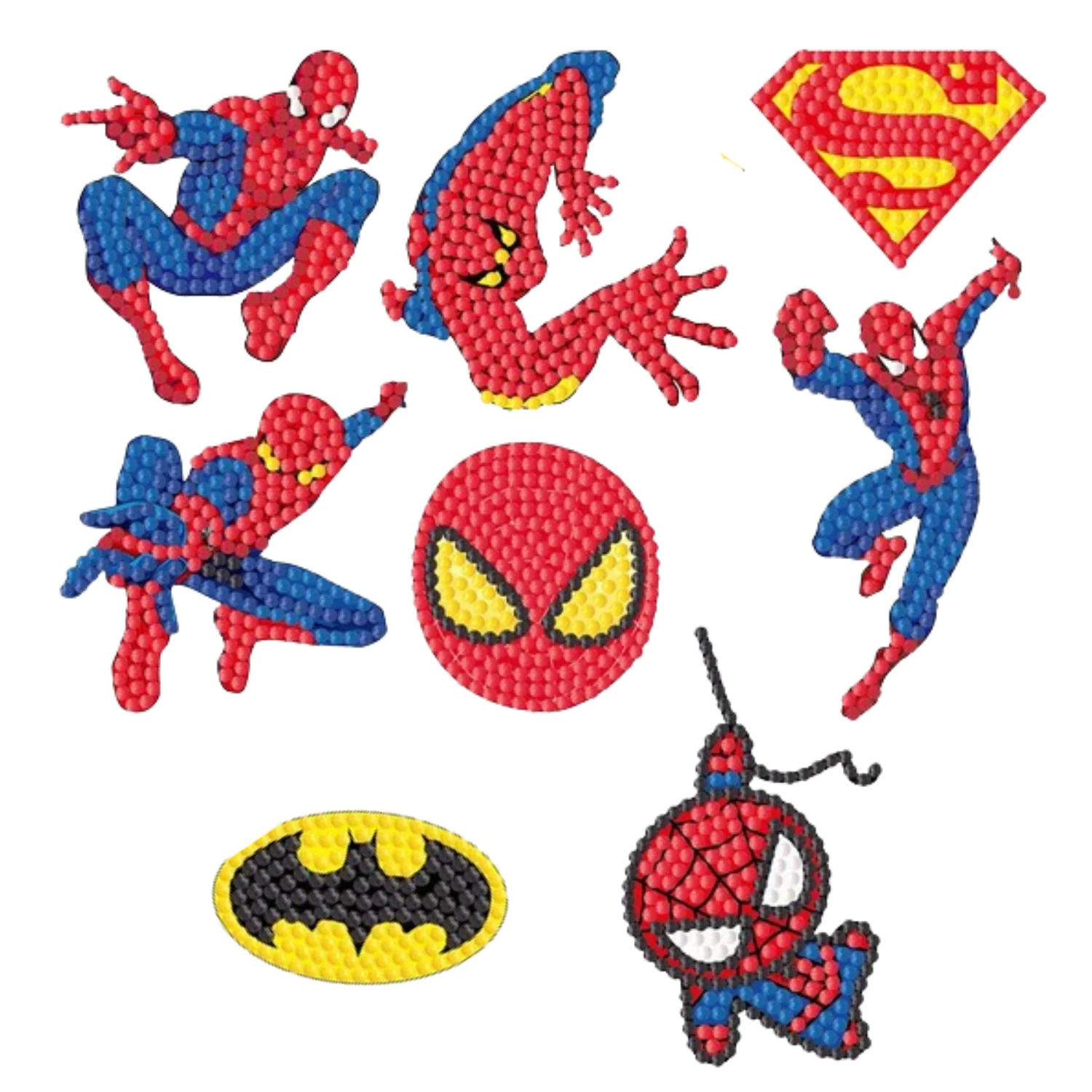 Kit Stickers pintura con diamantes - Superheroes II