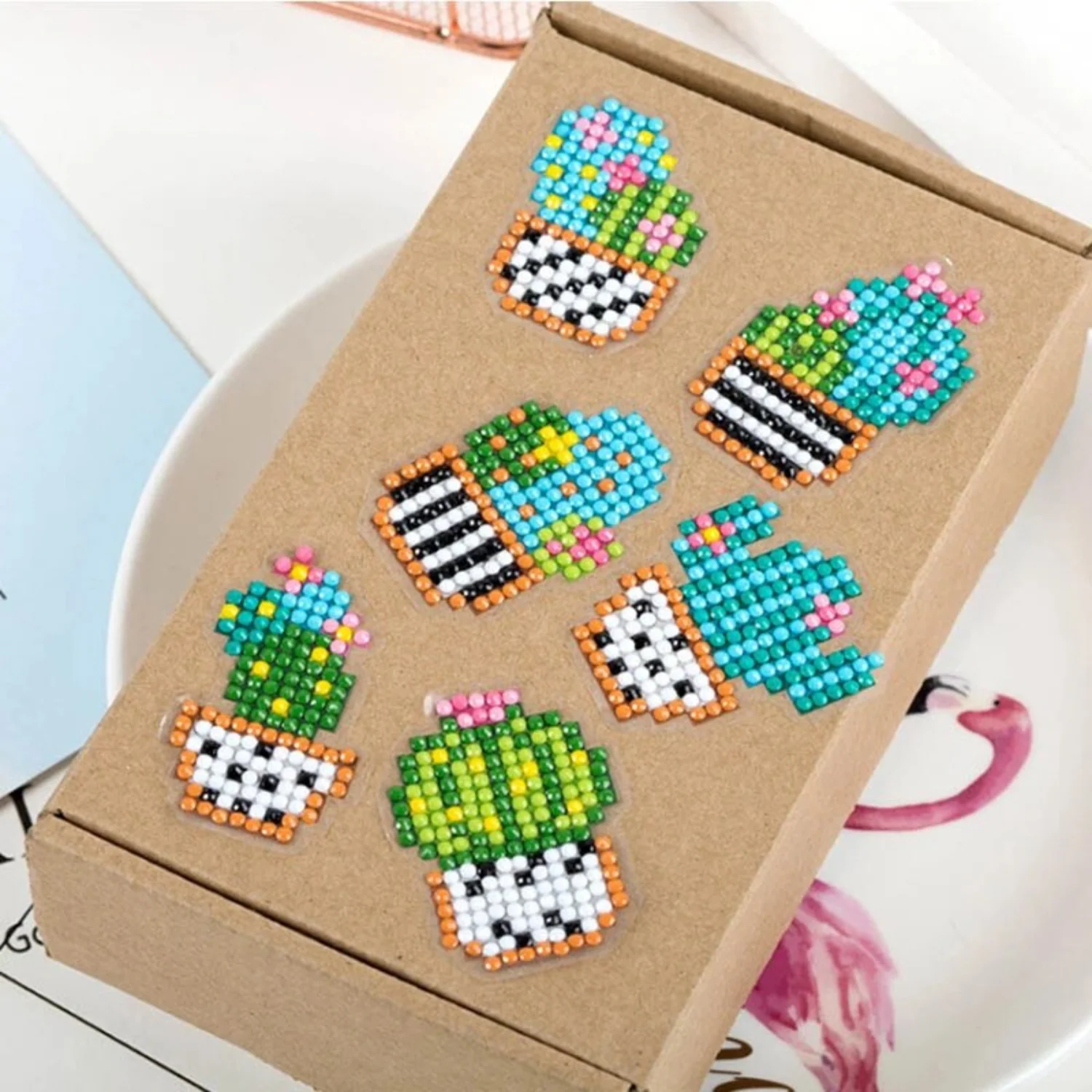 Kit stickers Pintura por Diamantes - Cactus azules - Image 2