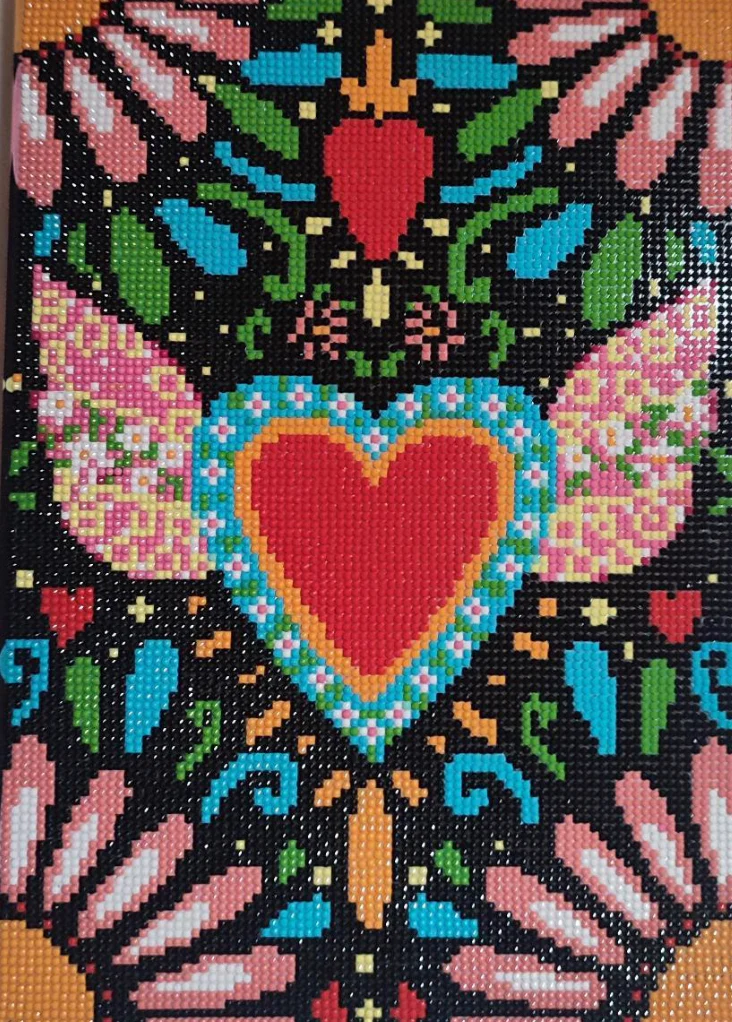 Pinta con diamantes - Corazón alas negro - Image 3