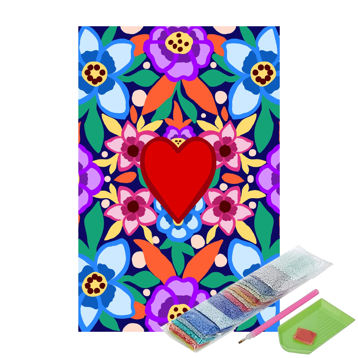 Pinta con diamantes Mezcla de flores 25x35cm - Image 2