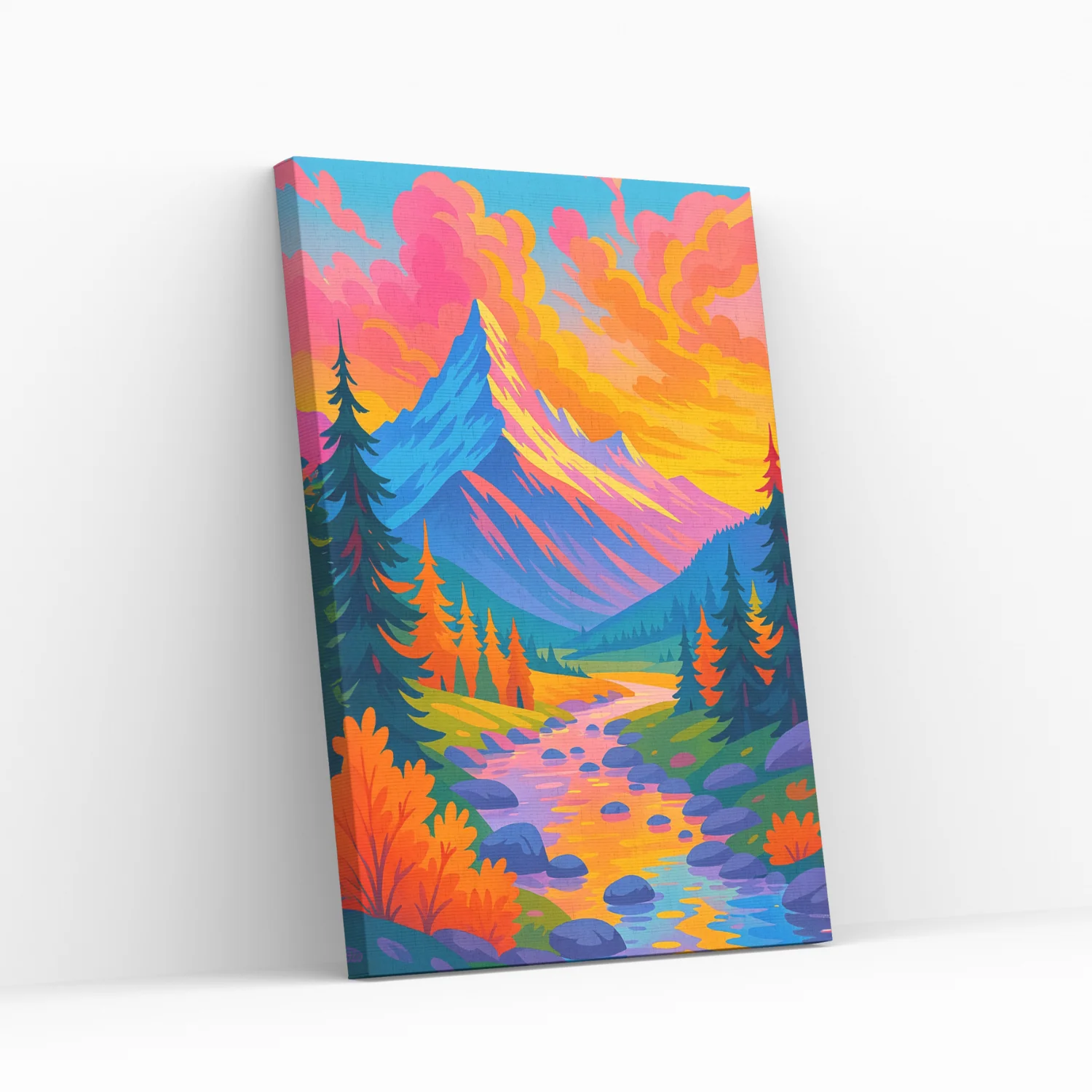 Pintura Con Diamantes Con Bastidor 40x50cm - Diamond Painting - Nevado y rio