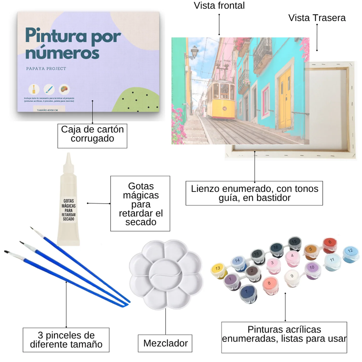 Pintura con números en bastidor 40x50 - Bica - Painting by numbers - Image 2