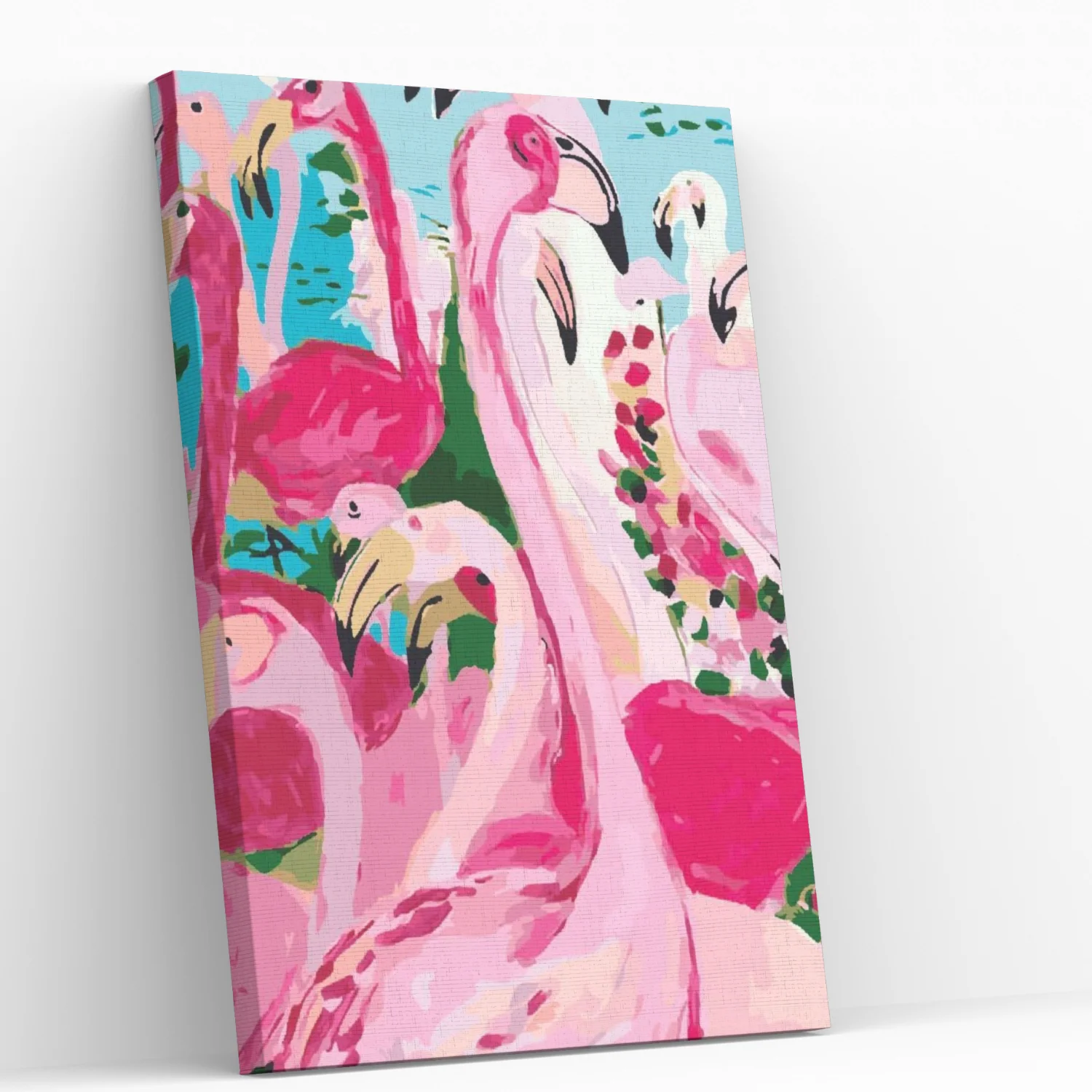 Pintura diamante en bastidor Flamingos Rosados- En bastidor - 40x50 Diamond painting