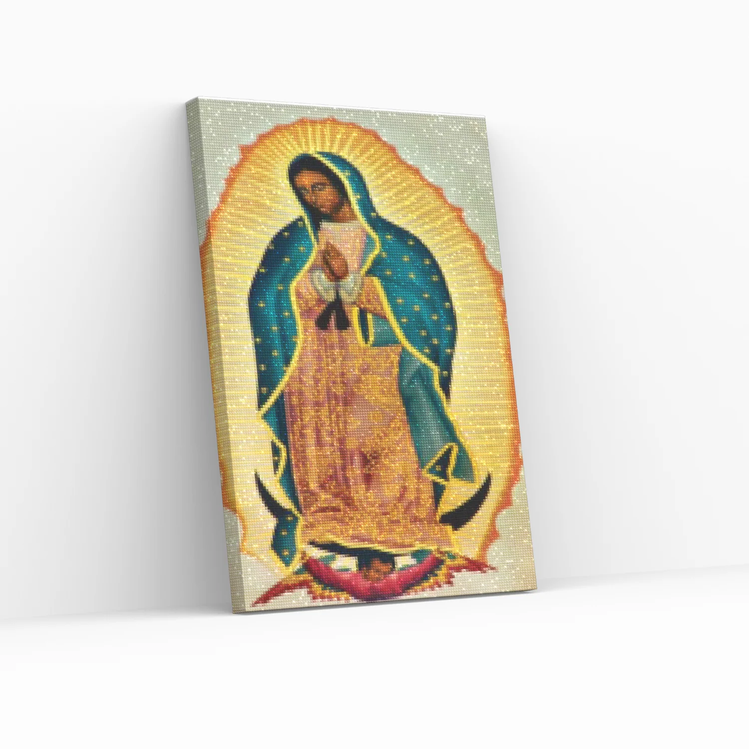 Pintura diamante en bastidor Virgen de Guadalupe 40x50 cm - Diamantes redondos