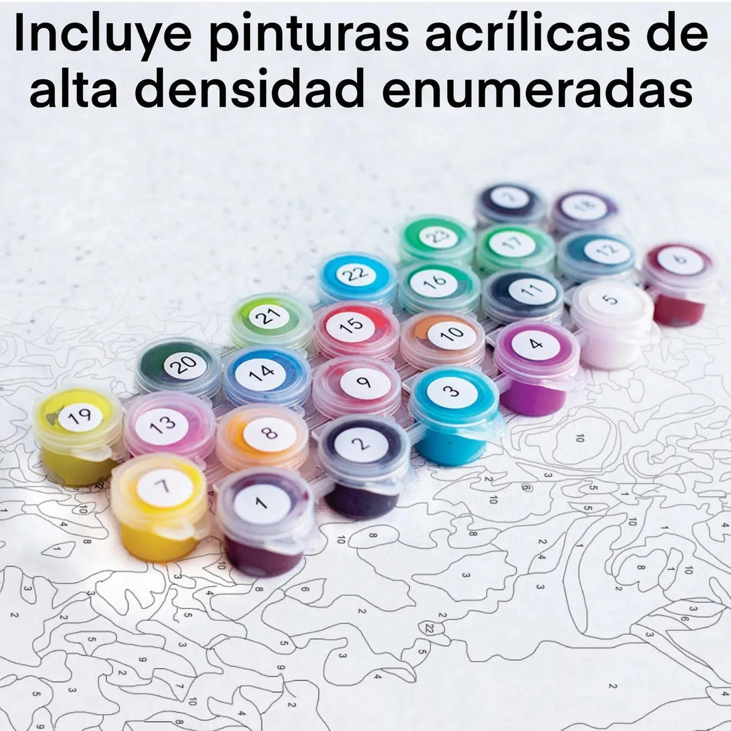 Pintura por números 25x35cm en bastidor Flores amarillas - Painting by number - Image 5