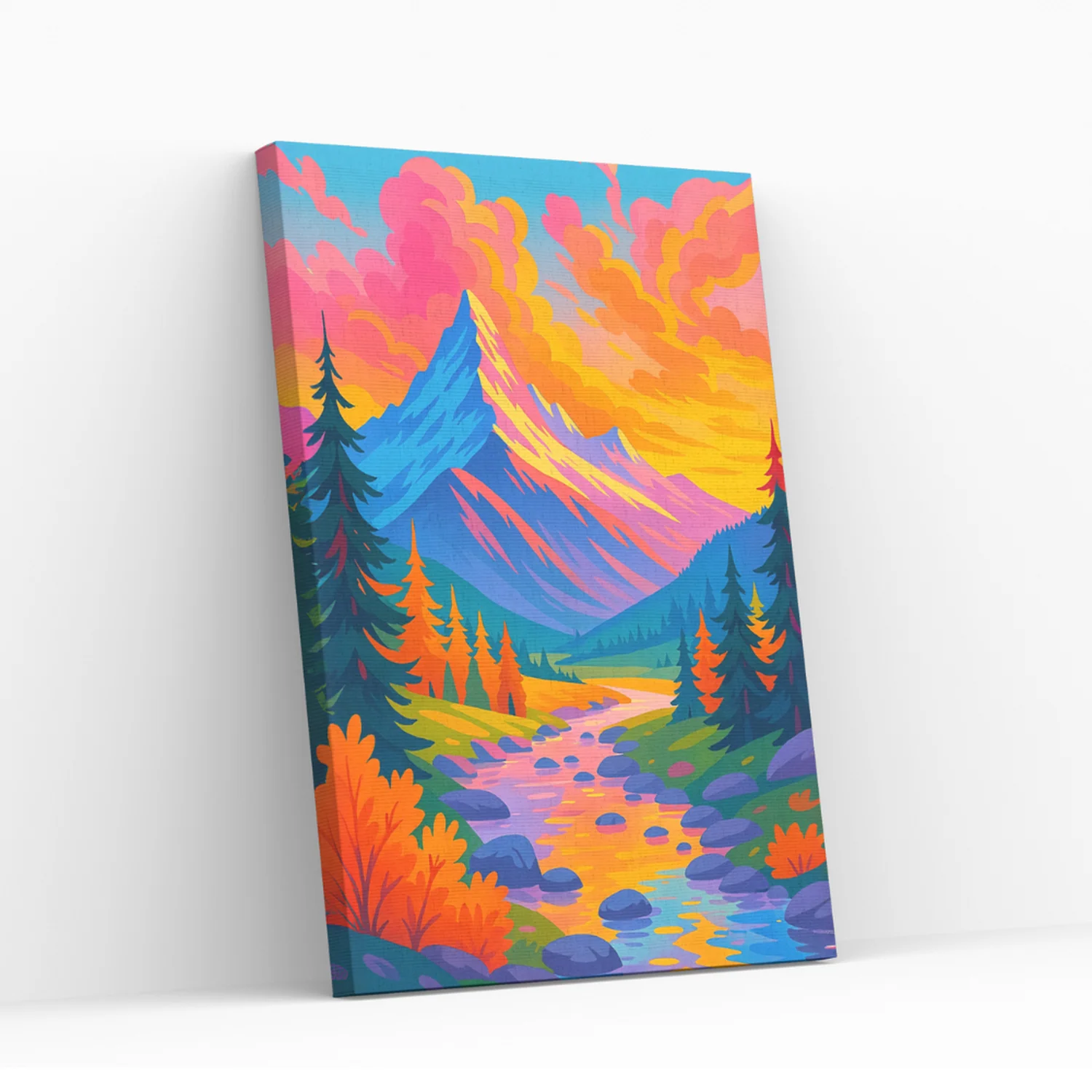 PINTURA POR NÚMEROS 40X50 QUEBRADA EN OTOÑO- EN BASTIDOR - PAINTING BY NUMBERS