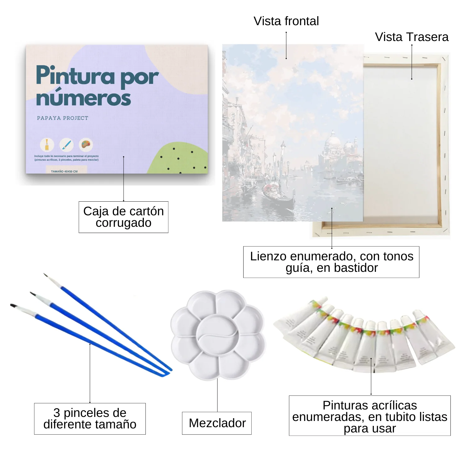 Pintura Por Números Un día en Venecia - En bastidor - Painting By Numbers - Image 2