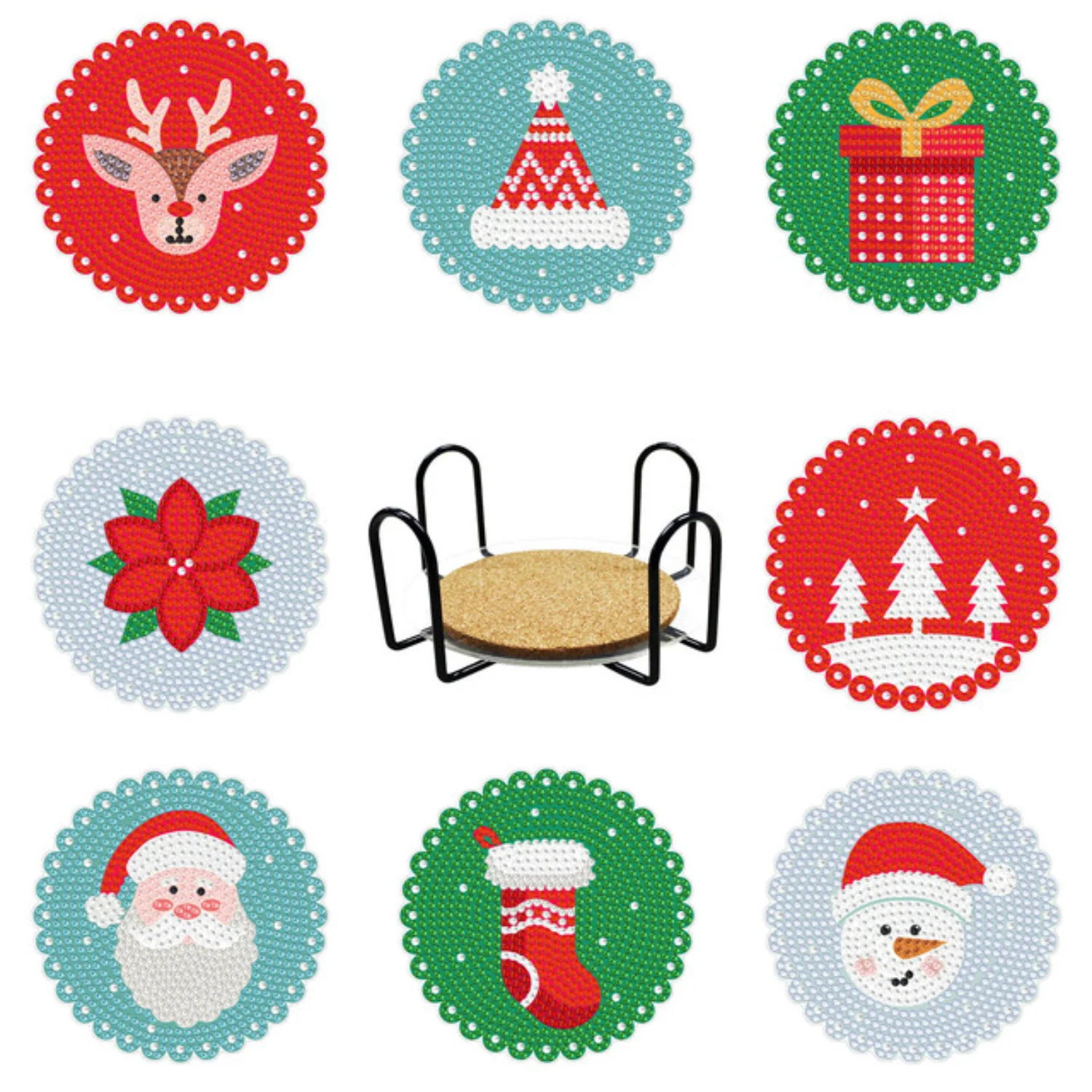 Posavasos pintura con diamante -Navidad