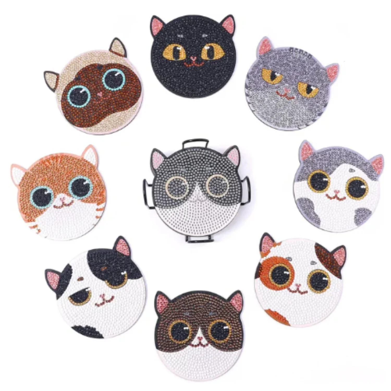 Posavasos Pintura con Diamantes - Gatitos I