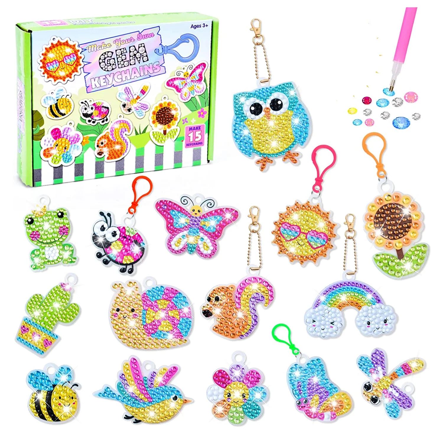 Set de llaveros pintura diamante - Animales