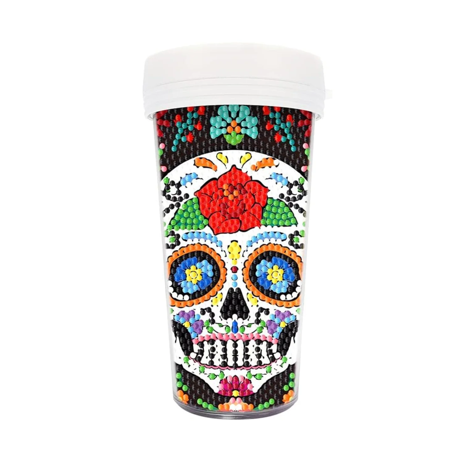Vaso Pintura con Diamantes - Calavera