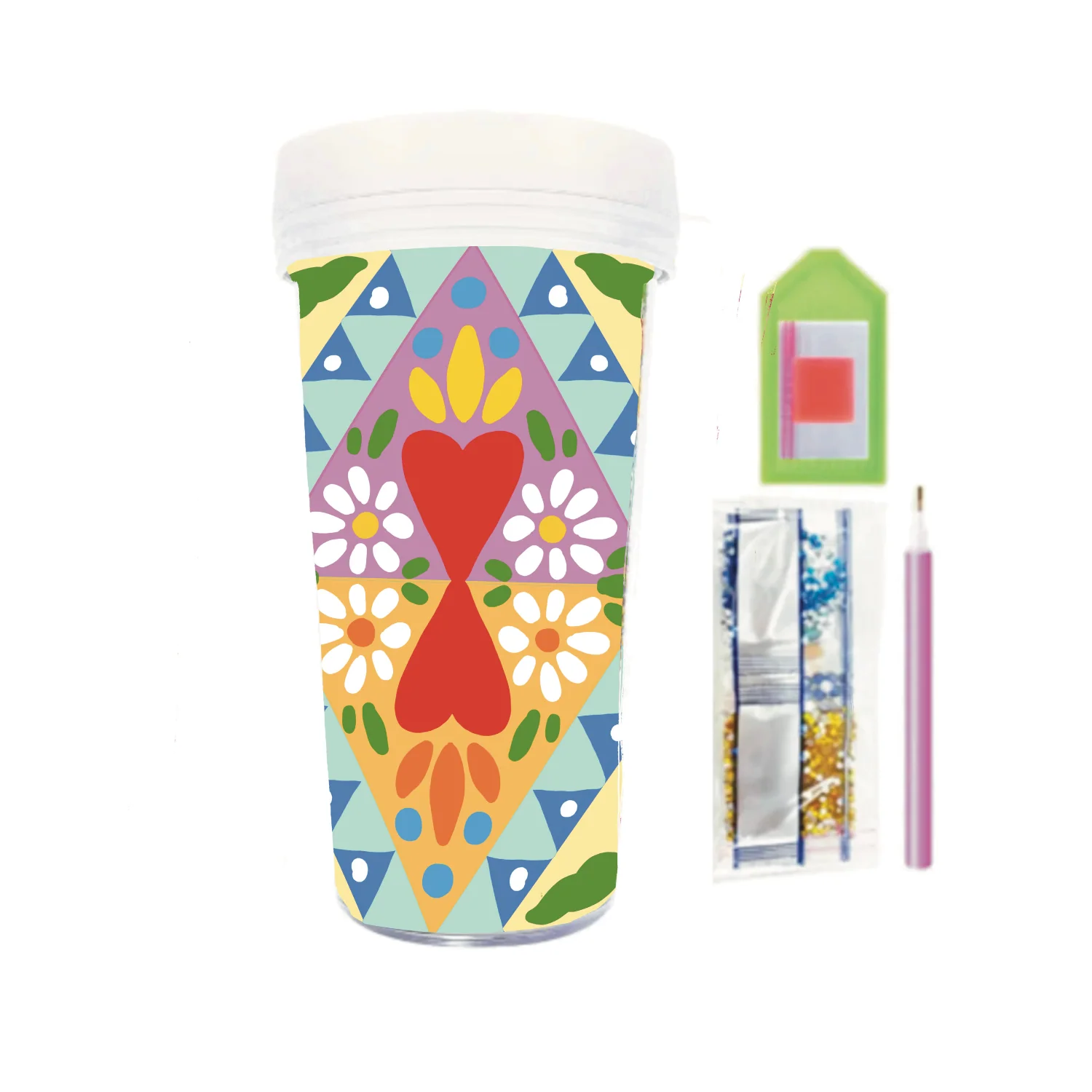 Vaso Pintura con Diamantes - Corazones - Image 2