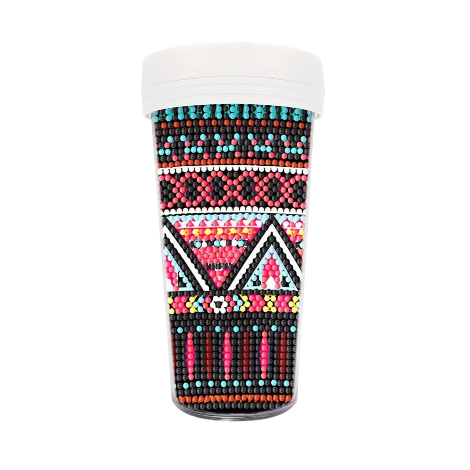Vaso Pintura con Diamantes - Mandala negro